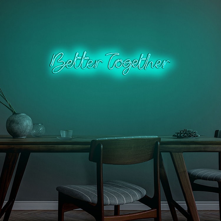 Neon na ścianę Letely z napisem Better Together niebieski  - zdjęcie 3