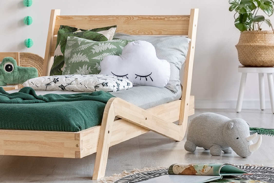 Łóżko Berina młodzieżowe z drewna 100x150 cm  - zdjęcie 5