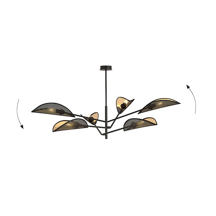 Lampa sufitowa Shintor x6 czarno-złota  - zdjęcie 3