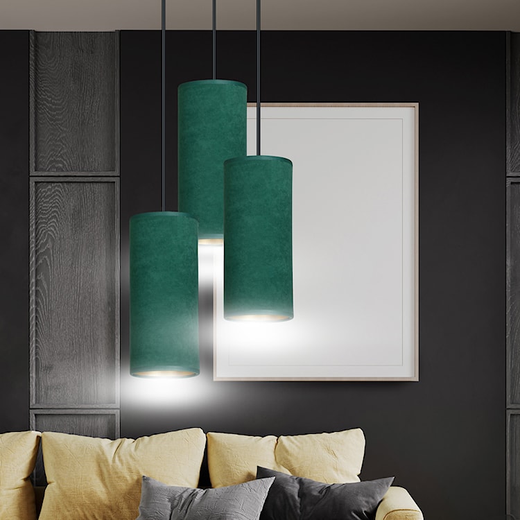 Lampa wisząca Bonett x3 asymetryczna średnica 35 cm zielona  - zdjęcie 2