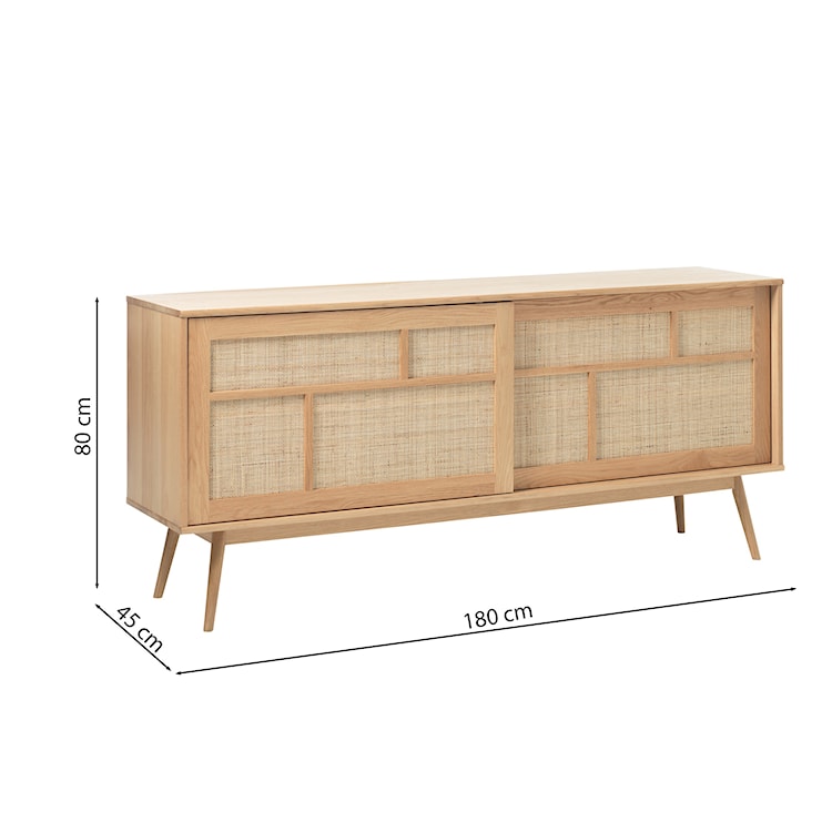 Komoda Visimmy 180 cm dąb/plecionka  - zdjęcie 9