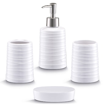 Zestaw 4 akcesoriów łazienkowych Glomie biały