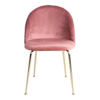 Krzesło tapicerowane Rallsy różowe na złotej podstawie