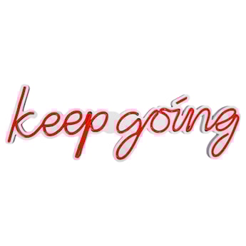 Neon na ścianę Letely z napisem Keep Going czerwony