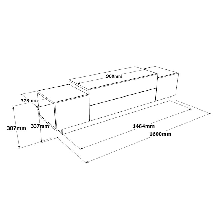 Szafka RTV Fedda 37,3x160 cm brązowa  - zdjęcie 6