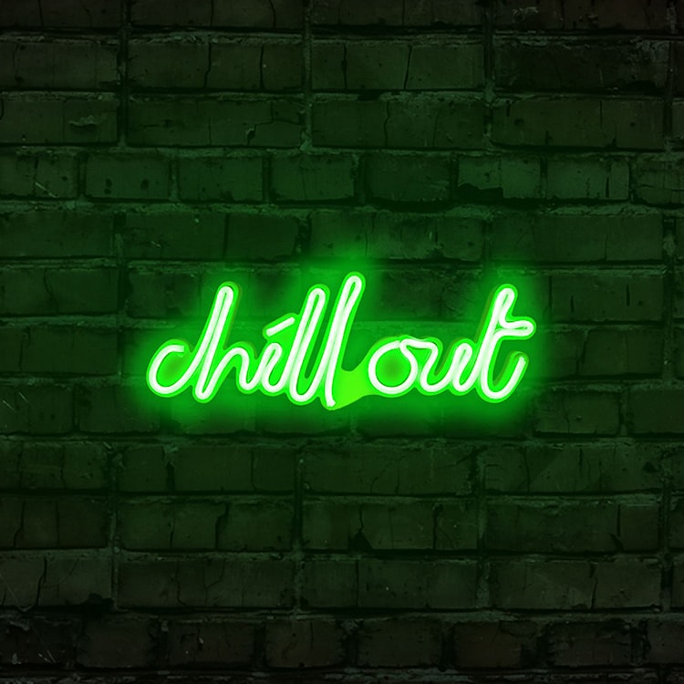 Neon na ścianę Letely z napisem Chill Out zielony  - zdjęcie 2
