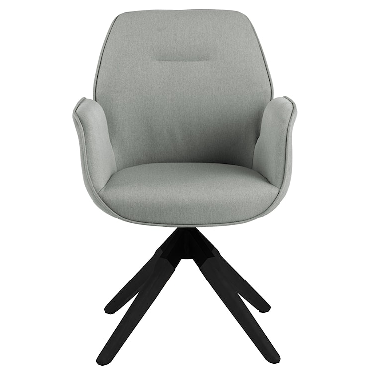 Krzesło tapicerowane z podłokietnikami Lorea z funkcją auto-return jasnoszare na czarnych nóżkach  - zdjęcie 2