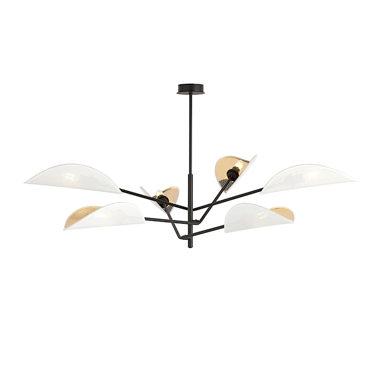 Lampa sufitowa Shintor x6 biało-złota 