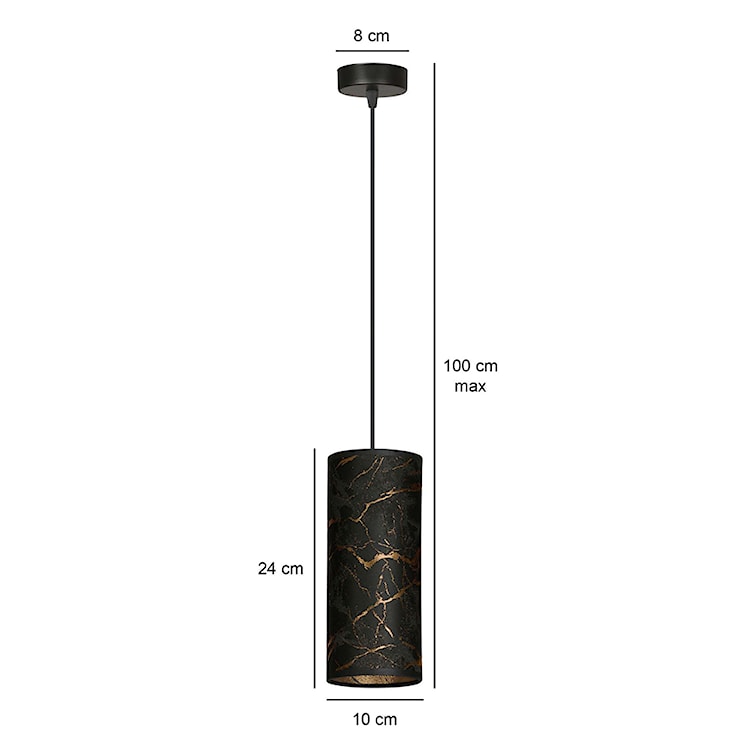 Lampa wisząca Karrla średnica 10 cm czarny marmur  - zdjęcie 7