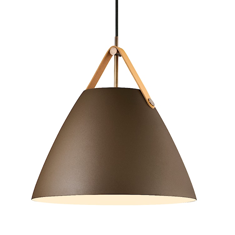 Lampa wisząca Strap średnica 36 cm brązowy metalowy klosz  - zdjęcie 3