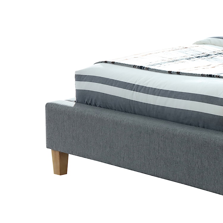 Łóżko tapicerowane Alford 90x200 cm szare  - zdjęcie 3