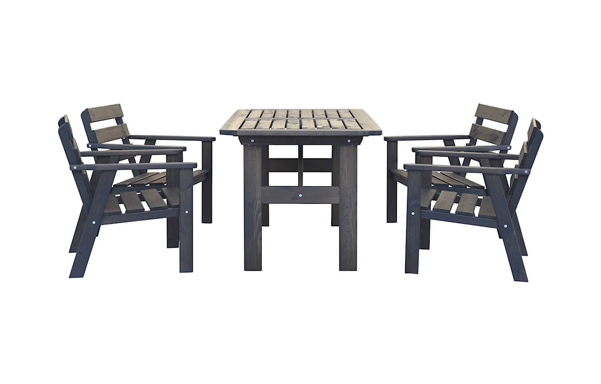 Zestaw mebli ogrodowych Wrotilm drewno sosnowe stół z 4 krzesłami szary  - zdjęcie 2