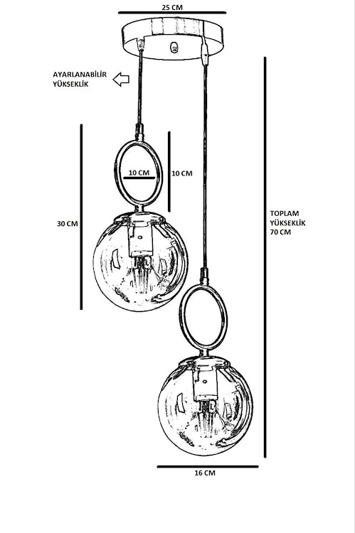 Lampa wisząca Juxter x2 złota + białe szkło  - zdjęcie 3