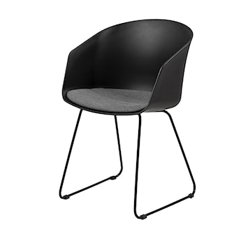 Krzesło Tamarillo czarne na stalowych płozach