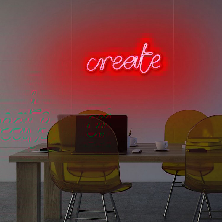 Neon na ścianę Letely z napisem Create czerwony  - zdjęcie 5