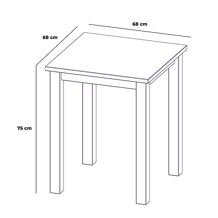 Stół Silphium 68x68 cm biały  - zdjęcie 5