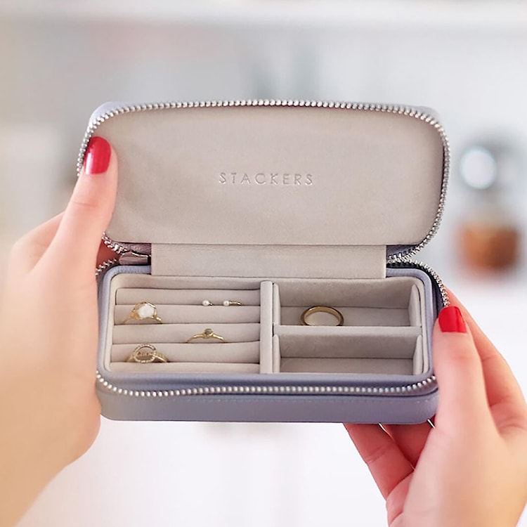 Organizer na biżuterię Pebble Medium Travel Jewellery Box lawendowy  - zdjęcie 4