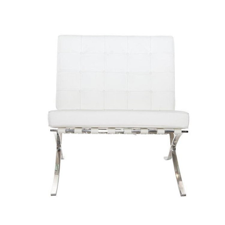 Fotel Barca skóra ekologiczna biała  - zdjęcie 2