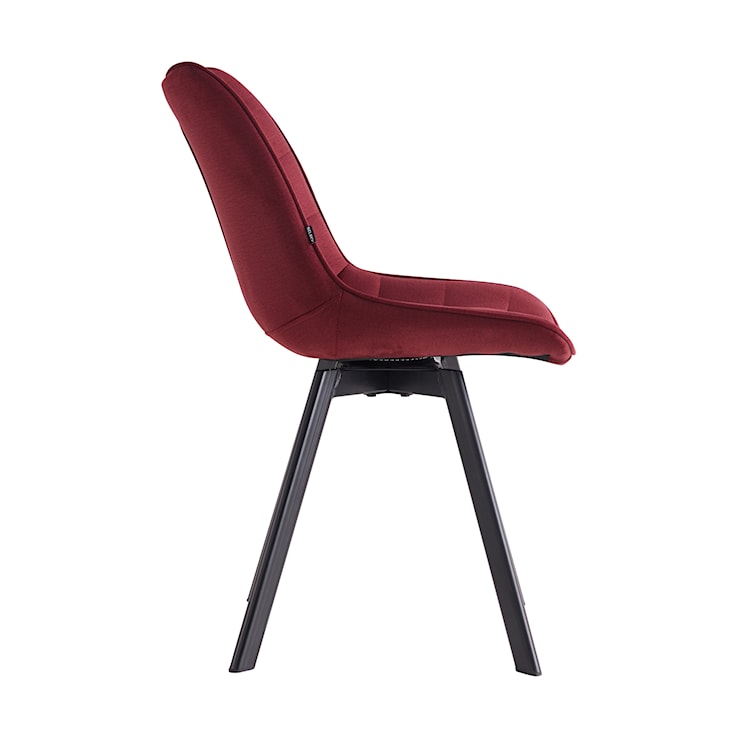 Krzesło tapicerowane pikowane Castineta na obrotowej podstawie bordowy welur hydrofobowy  - zdjęcie 4