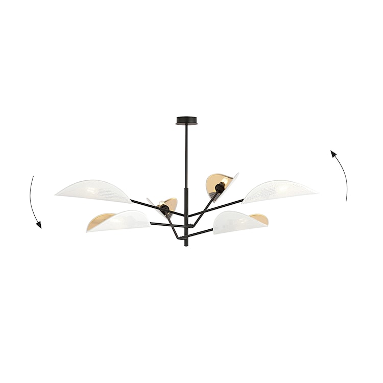 Lampa sufitowa Shintor x6 biało-złota  - zdjęcie 3