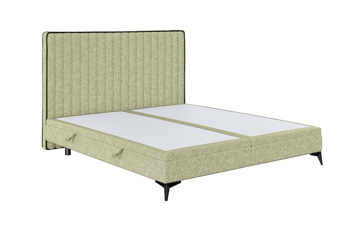 Łóżko tapicerowane 160x200 cm Fagnano z pojemnikami oliwkowe  - zdjęcie 6