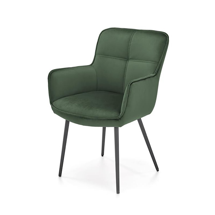 Krzesło tapicerowane Vaikom z podłokietnikami zielone