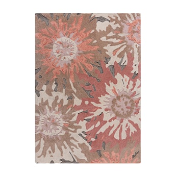 Dywan syntetyczny Soft Floral z motywem kwiatów terracotta Prostokątny/120x170