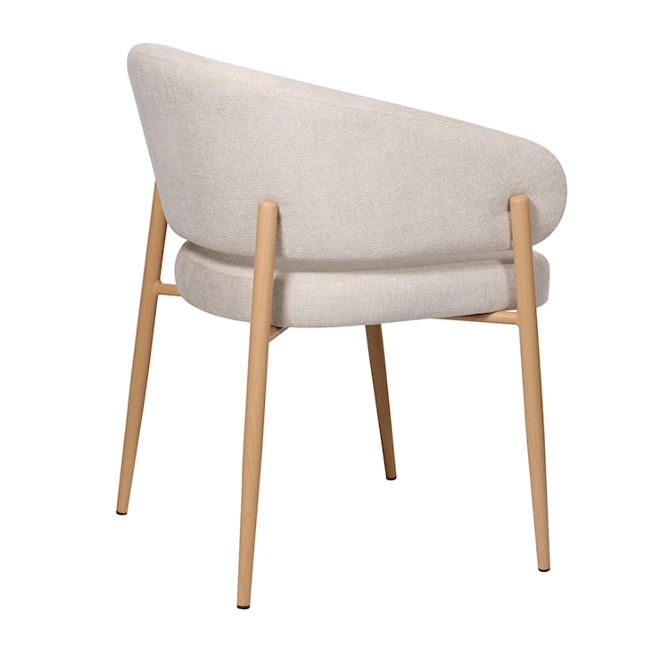 Krzesło tapicerowane Resilly beżowa plecionka/ dębowe nóżki  - zdjęcie 4