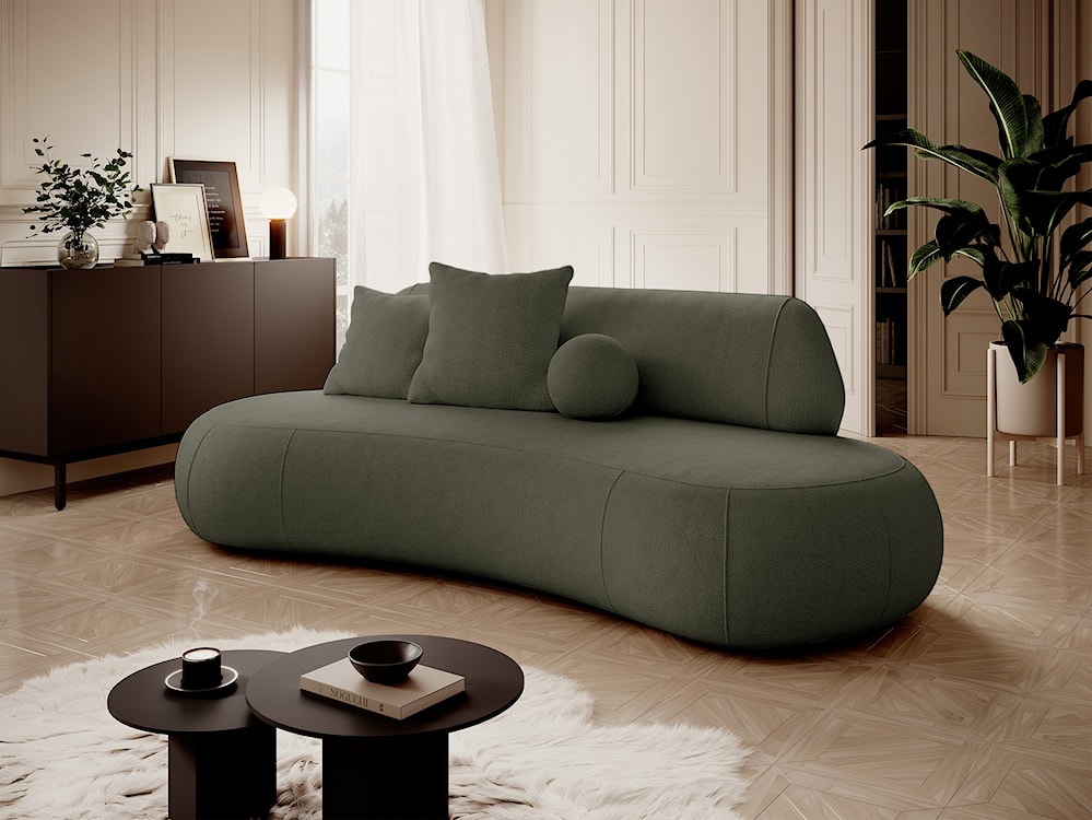 Sofa trzyosobowa Balme zielona w tkaninie łatwoczyszczącej  - zdjęcie 2