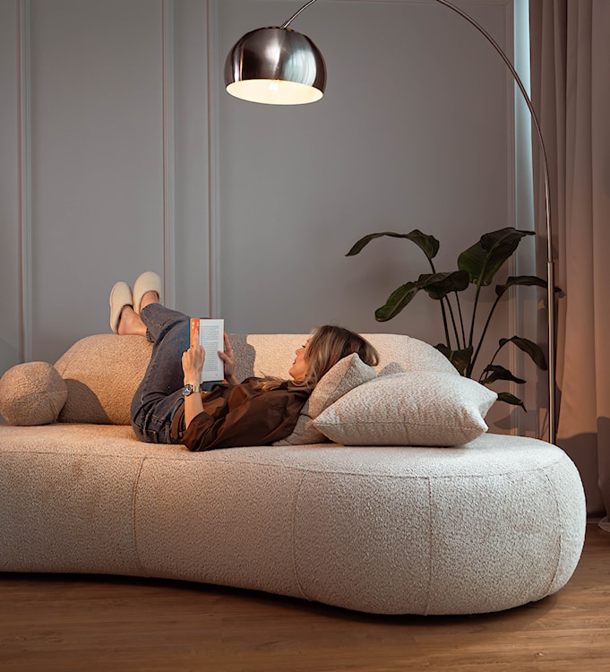 Sofa trzyosobowa Balme jasnobeżowa boucle  - zdjęcie 6