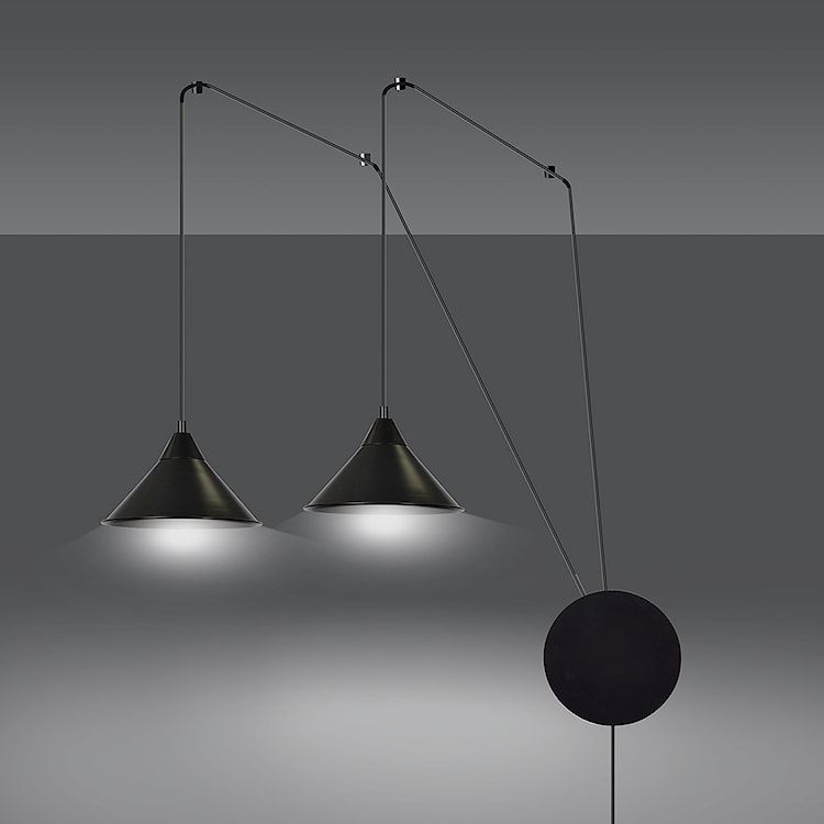 Lampa wisząca Banessy na wysięgniku czarna x2  - zdjęcie 8