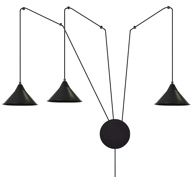 Lampa wisząca Banessy na wysięgniku czarna x3