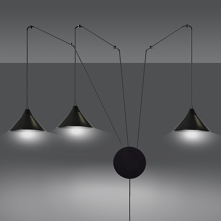 Lampa wisząca Banessy na wysięgniku czarna x3  - zdjęcie 8