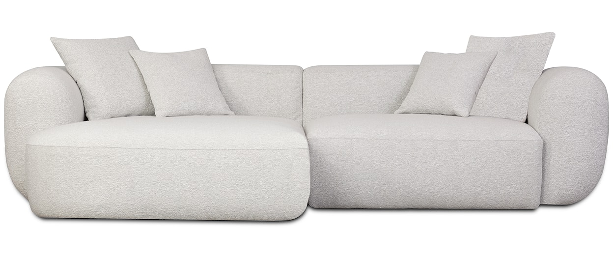 Narożnik modułowy Baomi L-kształtny lewostronny szarobeżowy szenil