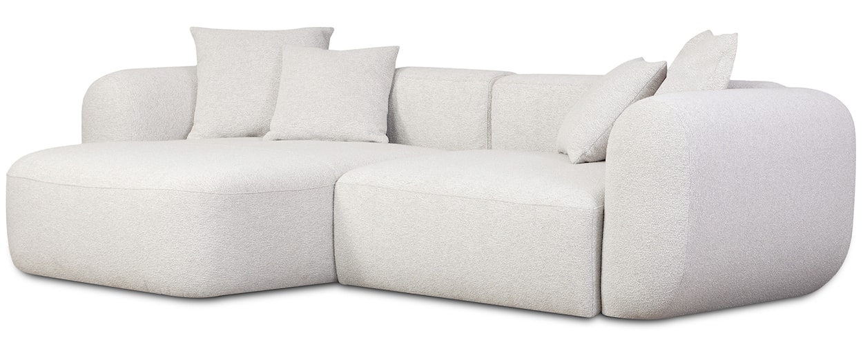 Narożnik modułowy Baomi L-kształtny lewostronny szarobeżowy szenil  - zdjęcie 3