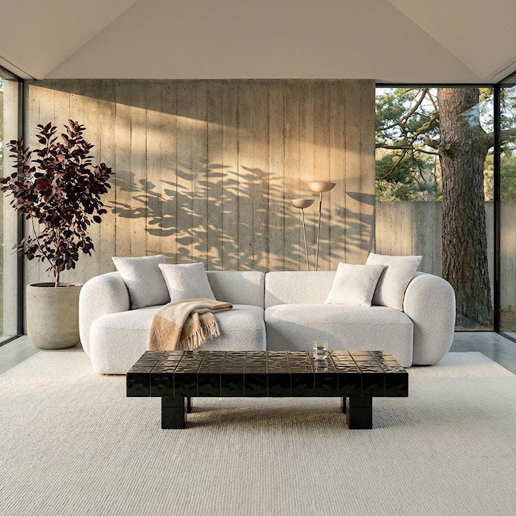 Narożnik modułowy Baomi L-kształtny lewostronny szarobeżowy szenil  - zdjęcie 2