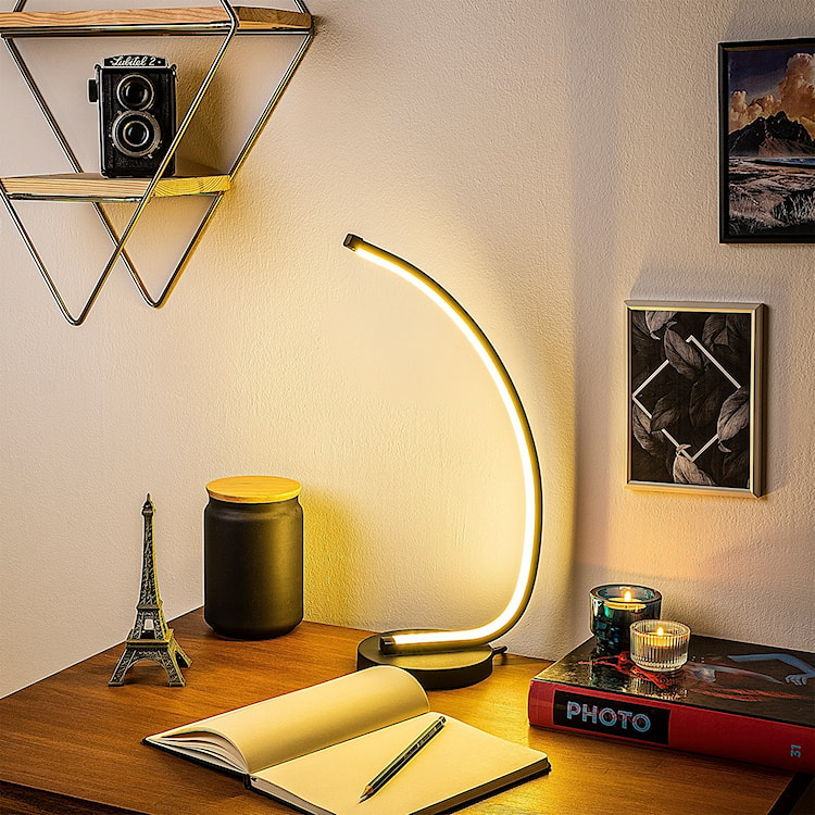 Lampka na biurko Basherts 43 cm czarna  - zdjęcie 4