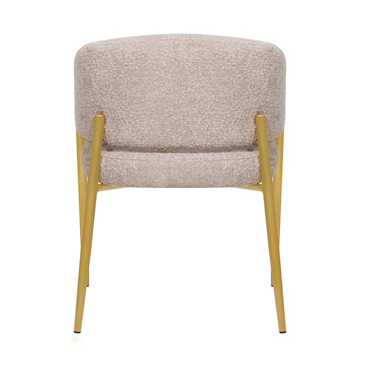 Krzesło tapicerowane Resilly w tkaninie boucle beżowe/ złote nóżki  - zdjęcie 2