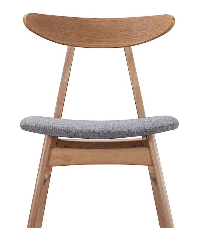 Krzesło drewniane Gooddly dąb naturalny/szare  - zdjęcie 4
