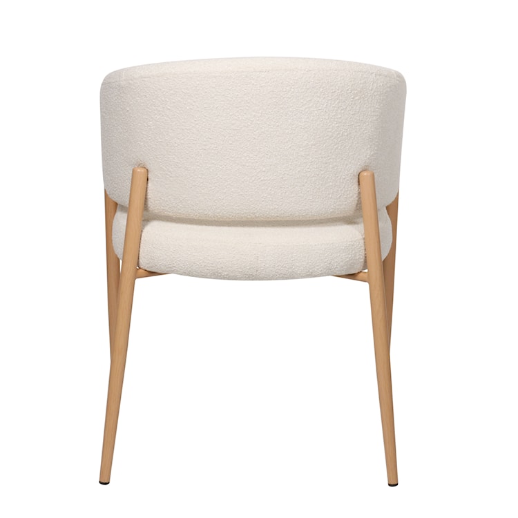 Krzesło tapicerowane Resilly w tkaninie boucle jasnokremowe/ dębowe nóżki  - zdjęcie 6