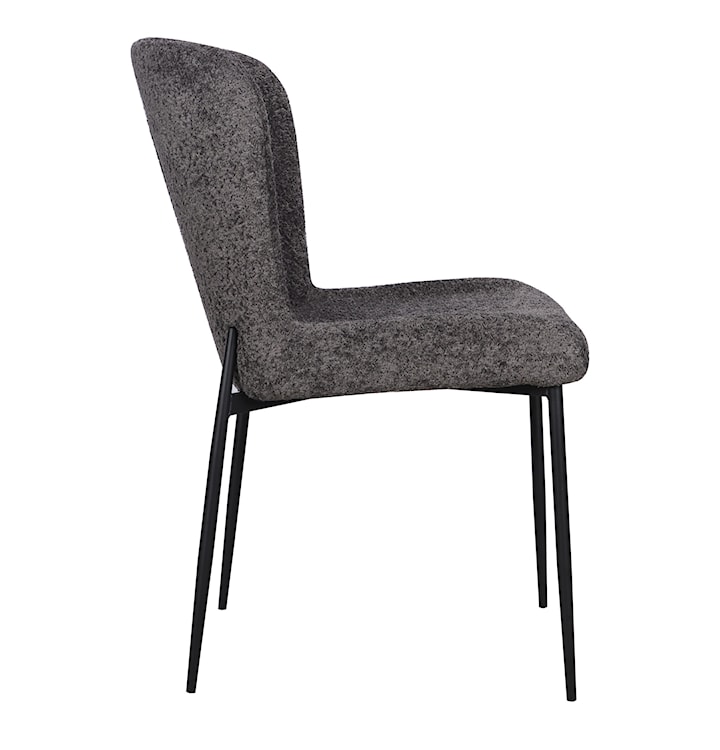 Krzesło tapicerowane Neul szary bouclé na czarnych nogach  - zdjęcie 14