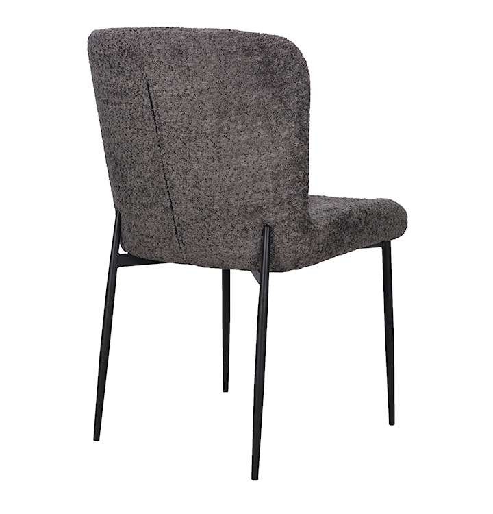 Krzesło tapicerowane Neul szary bouclé na czarnych nogach  - zdjęcie 12