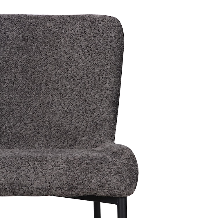 Krzesło tapicerowane Neul szary bouclé na czarnych nogach  - zdjęcie 7