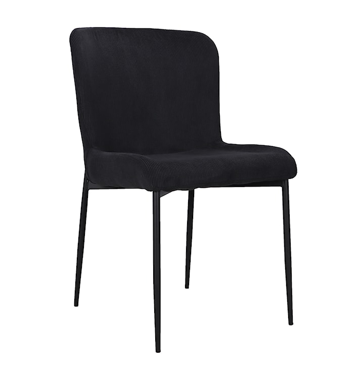 Krzesło tapicerowane Neul antracytowy sztruks na czarnych nogach