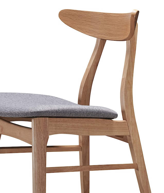 Krzesło drewniane Gooddly dąb naturalny/szare  - zdjęcie 2