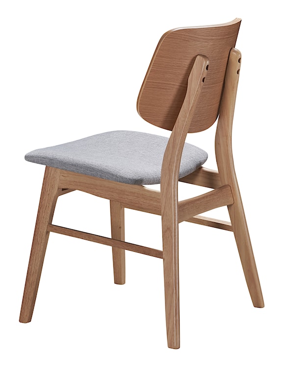 Krzesło drewniane Diates dąb naturalny/szare  - zdjęcie 4