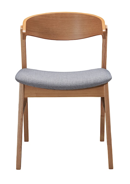 Krzesło drewniane Panize dąb naturalny/szare  - zdjęcie 12