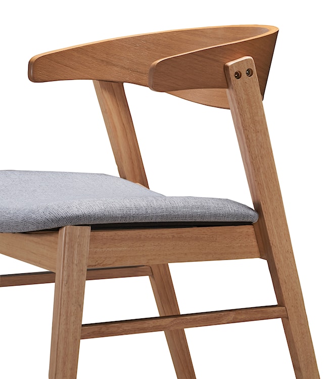 Krzesło drewniane Panize dąb naturalny/szare  - zdjęcie 4