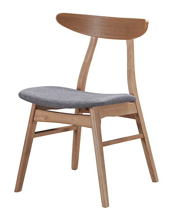 Krzesło drewniane Gooddly dąb naturalny/szare 