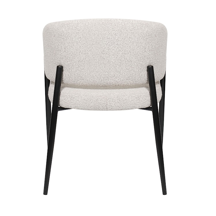 Krzesło tapicerowane Resilly w tkaninie boucle szarobeżowe/ czarne nóżki  - zdjęcie 3